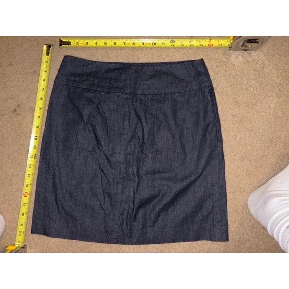 LOFT Ann Taylor Womens Size 4 Dark Wash Denim Pencil Skirt Side Zip T35-24